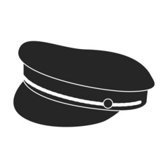 Military cap vector icon.Black vector icon isolated on white background military cap.