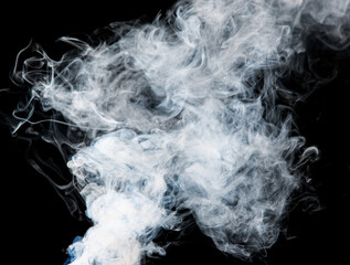 white smoke on black background