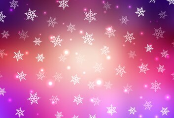 Light Pink, Yellow vector pattern in Christmas style.
