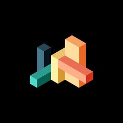 Naklejka premium Abstract background. 3d cubes, cubic elements and blocks. Techno or business concept for wallpaper, banner, background, landing page