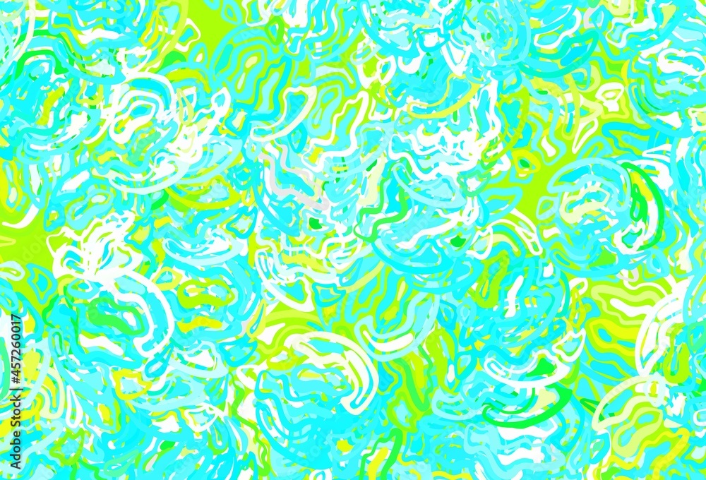 Poster light blue, green vector texture with abstract forms.