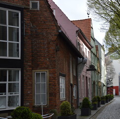 Fototapeta na wymiar Historische Bauwerke im Schnoor Viertel in der Hanse Stadt Bremen