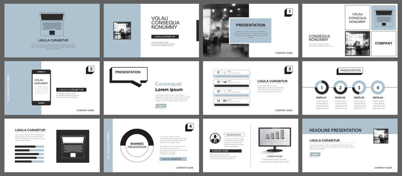 Presentation and slide layout template. Design blue pastel background. Use for business annual report, flyer, marketing, leaflet, advertising, brochure, modern style.