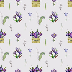 Spring flowers. Seamles pattern.