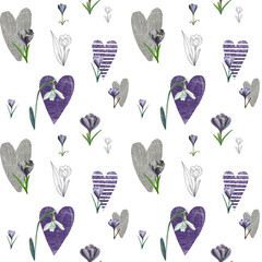 Spring flowers. Seamles pattern.