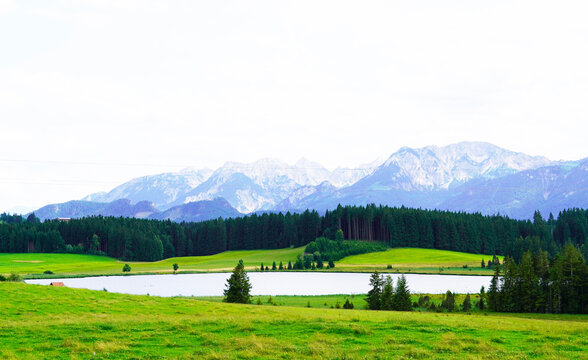 Attlesee in the Allg&auml;u in Bavaria. Landscape shot at the lake.
