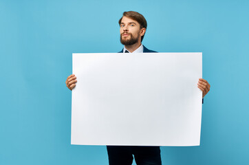 businessmen white paper in the hands of marketing isolated background