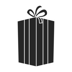 Gift box vector icon.Black vector icon isolated on white background gift box .