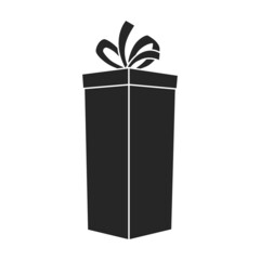 Gift box vector icon.Black vector icon isolated on white background gift box .