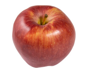 A red apple isolated on a white background.Sweet ripe apple. Juicy fruit. A delicious healthy dessert. A natural product.