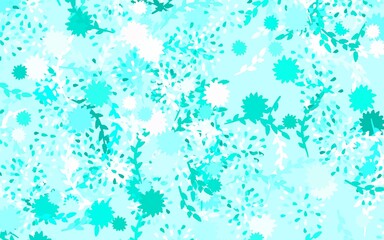 Light Green vector natural artwork with flowers