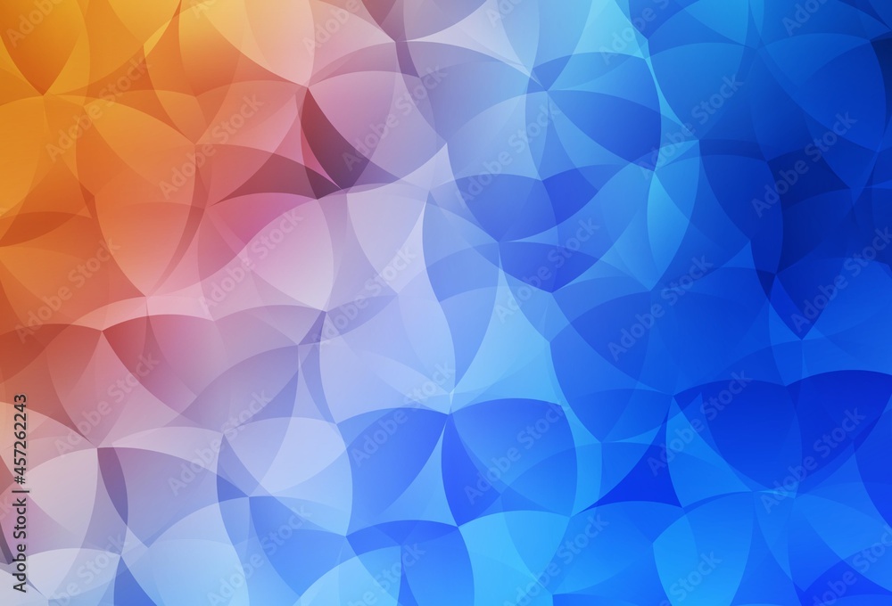 Poster light blue, red vector pattern with random forms.