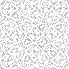  Vector pattern with symmetrical elements . Repeating geometric tiles from striped elements. black patterns.