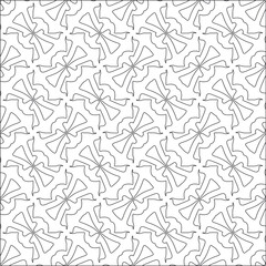  Vector pattern with symmetrical elements . Repeating geometric tiles from striped elements. black patterns.