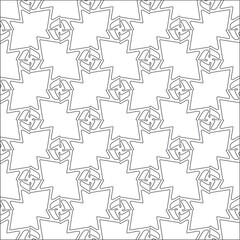  Vector pattern with symmetrical elements . Repeating geometric tiles from striped elements. black patterns.