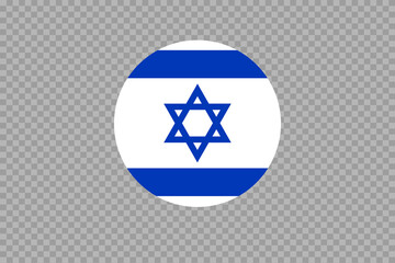 Israel flag in circle shape isolated  on png or transparent  background,Symbol of  Israel template for banner,card,advertising, magazine,vector,top gold medal winner sport country