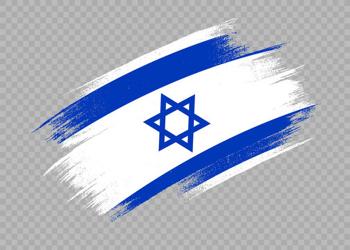 Israel  flag with brush paint textured isolated  on png or transparent background,Symbol of Israel,template for banner,promote, design,vector,top gold medal winner sport country