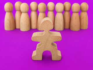 Leader and leadership concept, team leader giving a speech to the team