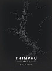 Map of Thimphu, Bhutan