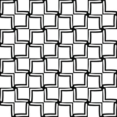 Seamless vector pattern in geometric ornamental style. Black pattern.