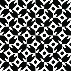 Seamless vector pattern in geometric ornamental style. Black pattern.