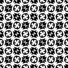 Seamless vector pattern in geometric ornamental style. Black pattern.