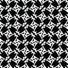 : Seamless vector pattern in geometric ornamental style. Black pattern.