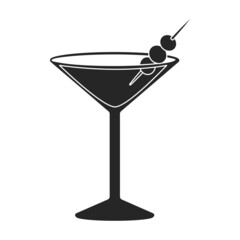 Summer cocktail vector icon.Black vector icon isolated on white background summer cocktail.