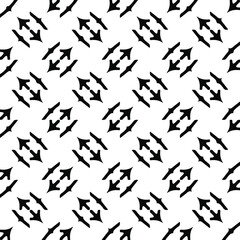 Seamless vector pattern in geometric ornamental style. Black  pattern.