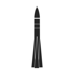 Space rocket vector icon.Black vector icon isolated on white background space rocket.