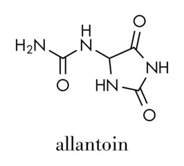 Allantoin molecule. Often used in cosmetics. Skeletal formula.