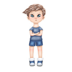 boy angry white background