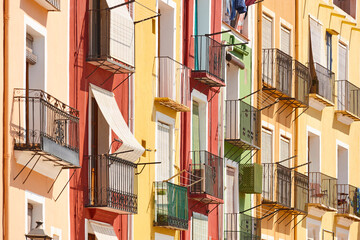 Traditional mediterranean village of Villajoyosa. Colorful facades. Alicante, Valencia