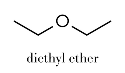 Diethyl ether solvent molecule. Skeletal formula.