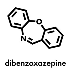 Fototapeta premium Dibenzoxazepine (CR) tear gas molecule. Skeletal formula.