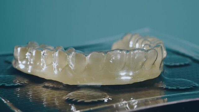 A mouth guard for teeth, printed on a 3D printer
