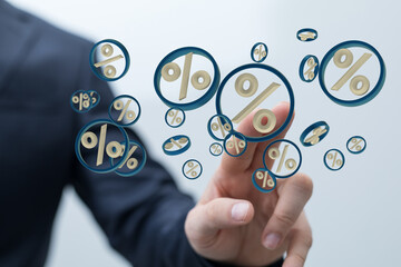 percent sign percentage icon interest rate.