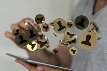 using social network connection 3D rendering