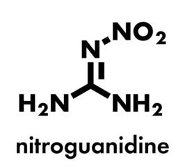 Nitroguanidine explosive molecule. Skeletal formula.