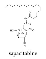 Sapacitabine cancer drug molecule (nucleoside analog). Skeletal formula.