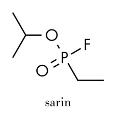 Sarin nerve agent molecule (chemical weapon). Skeletal formula.