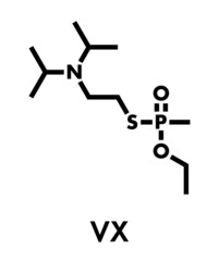 VX nerve agent molecule (chemical weapon). Skeletal formula.