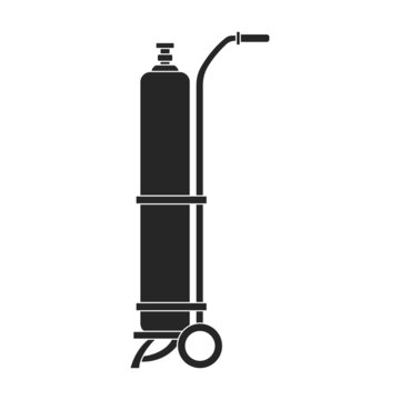 Gas cylinder vector black icon. Vector illustration lpg on wite background. Isolated black illustration icon of gas cylinder.