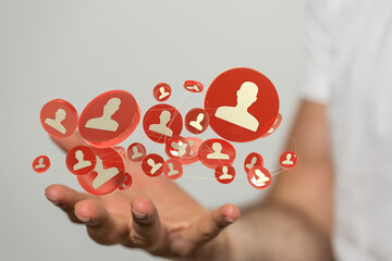 group - conference Digital Network and data concept