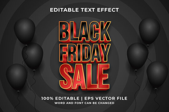 Editable text effect - Black Friday Sale template style premium vector