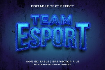 Editable text effect - Team E-sport template style premium vector