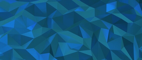Obraz premium 3D Illustration Geometric, Polygon, Line,Triangle pattern shape with molecule structure. Polygonal with blue background