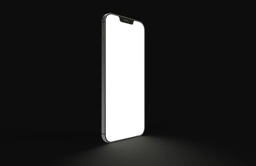 Realistic isometric black frameless smartphone mockup perspective 3d black