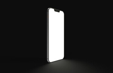 Realistic isometric black frameless smartphone mockup perspective 3d black