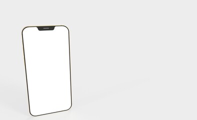 Smartphone frameless blank screen mockup template 3d